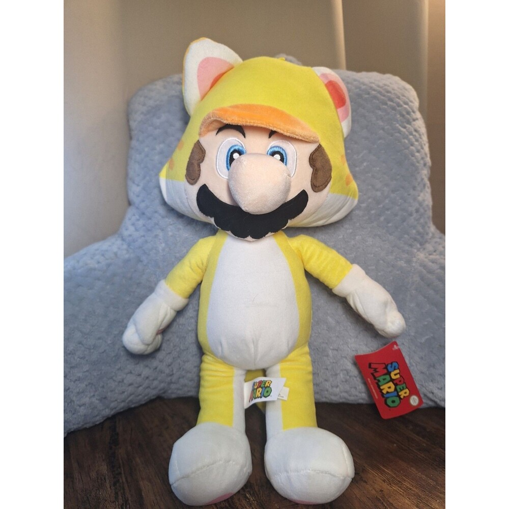 Super Mario Cat Suit Power Up 18in Plush Round1